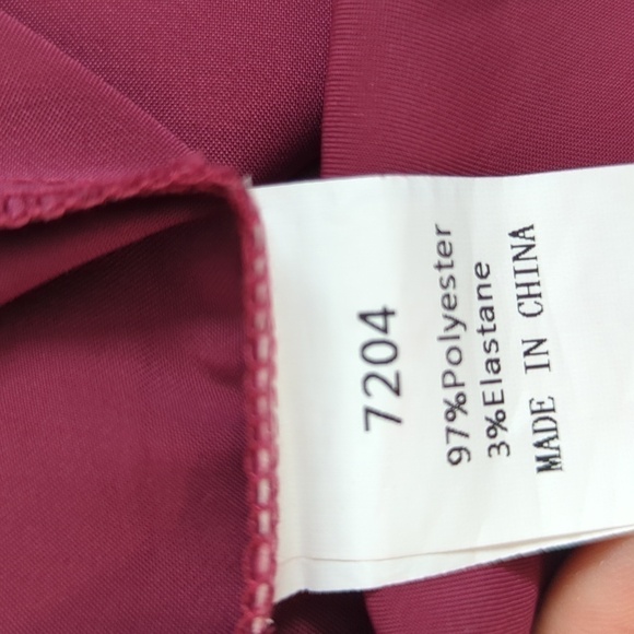 BTFBM Satin Tie Midi Shirtdress Red S Business casual preppy holiday office - Picture 8 of 9